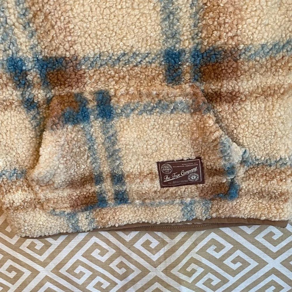 Frye Cream and Blue Sherpa Jacket